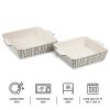 Thyme & Table Black & White Crosshatch Stoneware Square Baker Set