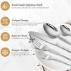 Elegance Bloom 20-Piece Stainless Steel Tableware Set – Floral Design