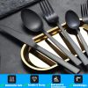 24 Piece Silverware Set, Flatware with Steak Knives, Food-Grade Stainless Steel