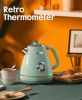 Hazel Quinn   Mint Green Electric Retro Kettle, with Dial Thermometer, LED Automatic Off 1.7L / 57.5 oz Cordless