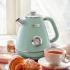 Hazel Quinn   Mint Green Electric Retro Kettle, with Dial Thermometer, LED Automatic Off 1.7L / 57.5 oz Cordless