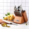 McCook MC69 20-Piece Knife Set with Built-In Sharpener & Removable Steak Knife Block