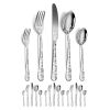 Elegance Bloom 20-Piece Stainless Steel Tableware Set – Floral Design