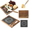 Hecef Cheese & Charcuterie Board – Removable Black Slate with Cutlery Knife