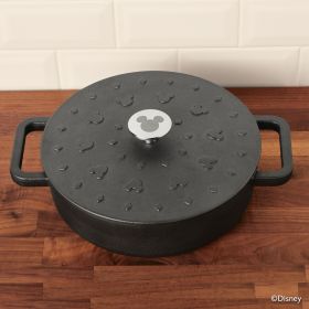 Farberware Disney Cast Iron Casserole, Black - 3 Quart Shallow Design