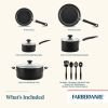 Farberware 12-Piece Easy Clean Nonstick Pots and Pans/Cookware Set, Black