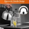 Stainless Steel Kettle with Whistling Feature - Insulated Handle for Safe Handling