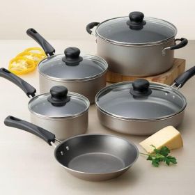 Tramontina LuxeCook 9-Piece Non-Stick Cookware Set – Champagne