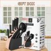 Rose Gold Chef’s Essential 9-Piece Knife & Utensil Block Set