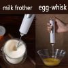 Handheld Milk Frother - Electric Mixer for Coffee, Frappe & Matcha (White)