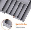 Lifewit Adjustable Silverware Tray, Expandable Kitchen Utensil Organizer in Grey