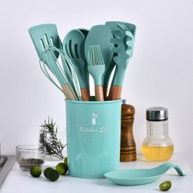 Non-Stick Pan Safe Silicone & Wood Cooking Utensil Collection 12 piece set