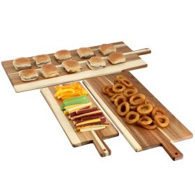 MegaChef 3 Piece Acacia Wood Charcuterie Cheese Board Set with Handles MegaChef 3 Piece Acacia Wood Charcuterie Cheese Board Set with Handles