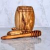 Sweet Grove Olive Wood Honey Pot with Dipper