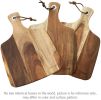 Hecef 12in Acacia Wood Cheese Board Set, 3-Piece Charcuterie Platter with Cheese Knife & Fork