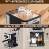 ICUIRE 20-Bar Espresso Machine with Milk Frother and 1.5L Water Tank