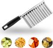 Versatile Wavy Knife Chopper for Crinkle-Cut Potatoes, Vegetables, and Fruits - Essential Kitchen Gadget