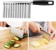 Versatile Wavy Knife Chopper for Crinkle-Cut Potatoes, Vegetables, and Fruits - Essential Kitchen Gadget