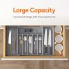 Lifewit Adjustable Silverware Tray, Expandable Kitchen Utensil Organizer in Grey