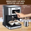 ICUIRE 20-Bar Espresso Machine with Milk Frother and 1.5L Water Tank