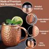 Premium Handcrafted Moscow Mule Mugs - 100% Copper, Large 19 oz (Set of 4)