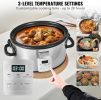 VEVOR 7QT Digital Slow Cooker – 280W Electric Pot with 3 Heat Settings and Locking Lid