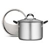 Tramontina Lock-and-Drain 8 Quart Stainless Steel Stock Pot for Effortless Draining and Efficient Cooking