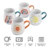 Sunshine Good Vibes Coffee Mug Set by Thyme & Table, 4-Piece Stoneware