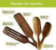 Premium Walnut Wood Kitchen Utensil Set – 4 Cooking Spoons & Spurtles