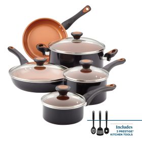 Farberware Glide Copper Ceramic Nonstick Cookware Set, 12 Essential Pieces