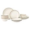 Thyme & Table Everest Collection 12-Piece Stoneware Dinnerware Set, White