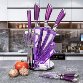 Vibrant Purple 9-Piece Kitchen Knife Set – Professional Chef Quality