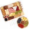 Hecef 13-Piece Charcuterie Board & Knife Set–Bamboo Serving Tray