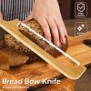 CIVG Wooden Handle Bread Slicing Knife, 15.7" Serrated Stainless Steel Cutter for Homemade Loaves