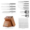 McCook MC69 20-Piece Knife Set with Built-In Sharpener & Removable Steak Knife Block