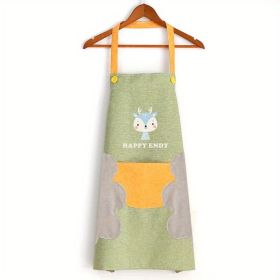 Cartoon Waterproof Apron – Oil-Proof and Hand Wipeable Sleeveless Cooking Apron