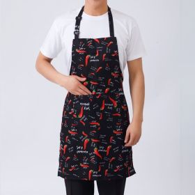 Chili Pepper Kitchen Apron – Adjustable Half-Length with 2 Pockets for Cooking and Outdoor Use