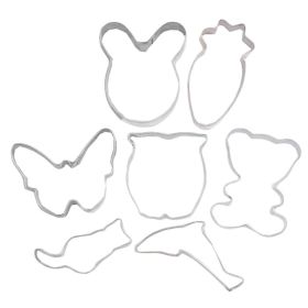 7-Piece Cookie Cutters Set with Cat-Butterfly-Rabbit Molds and more for DIY Sugarcraft and Cookie Making