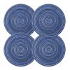 4 Pcs Round Ramie Placemats – Stylish 7-Inch Blue Table Mats