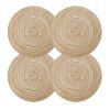 Set of 4 Gold Woven Ramie Placemats – Decorative Table Mats