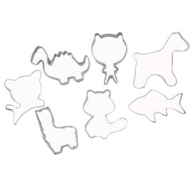 7-Piece Dinosaur Cookie Cutters Set for DIY Baking and Fondant Molds for Kids’ Parties