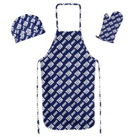 NY Giants Fan Cooking Set – Apron, Oven Mitt, and Hat 3-Piece Set