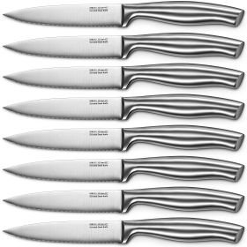 D.Perlla Sharp Steak Knives – Micro Serrated Stainless Steel (8-Piece) with Gift Box