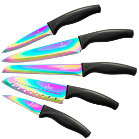 Sharp & Stylish – SiliSlick Rainbow Knife Set with Protective Sheaths