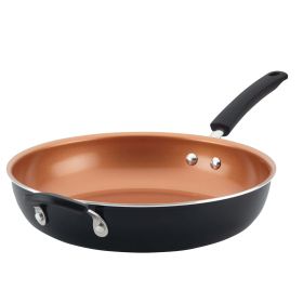 Farberware Non-Stick Easy Clean Pro Skillet, 12.5" with Helper Handle in Black