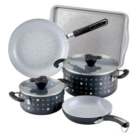 Farberware 7-Piece Disney Ceramic Nonstick Pots & Pans Set in Classic Black