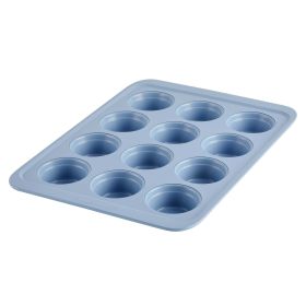 Blue Nonstick 12-Cup Muffin Pan by Farberware Easy Solutions