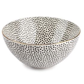 Thyme & Table Dot Pattern Stoneware Large Bowl – Elegant and Functional