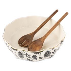 Thyme & Table 3-Piece Harvest Bowl Set with Acacia Serving Utensils