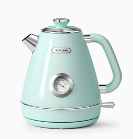 Hazel Quinn   Mint Green Electric Retro Kettle, with Dial Thermometer, LED Automatic Off 1.7L / 57.5 oz Cordless